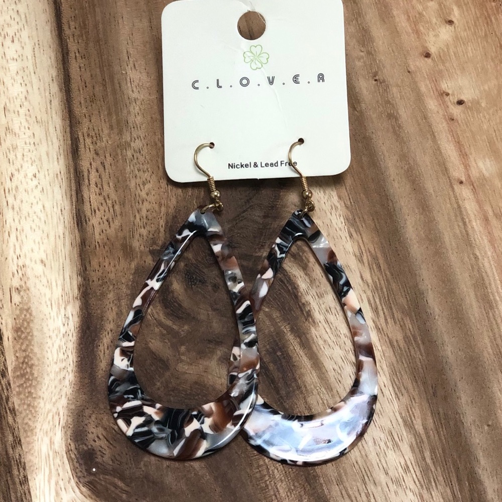 Brown/black loop earrings